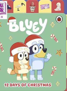 进口原版 *小蓝狗布鲁标签书 Bluey 12 Days of Christmas Tabbed Board Book 英文原版 儿童纸板书 圣诞主题图画书   Ladybird Bo