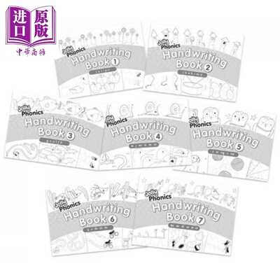 进口原版 *英文原版 快乐自然拼读书写练习册套装（1–7册）Jolly Phonics Handwriting Books set of books 1–7   Jolly Learnin