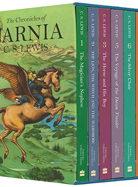 进口原版 正版 纳尼亚传奇1-7册全套装 英文原版小说 The Chronicles of Narnia Box Set全彩典藏版 刘易斯 the Witch and the
