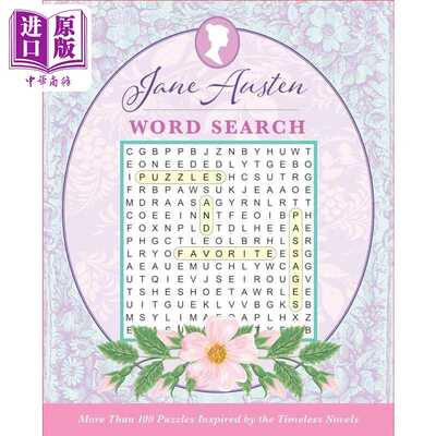 进口原版 *简 奥斯汀填词游戏 英文原版 Jane Austen Word Search   Thunder Bay Press