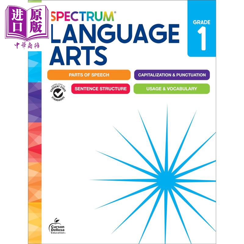 进口原版 *美国原版教辅 光谱练习册 语言艺术 1年级 Spectrum Language Arts Workbook Grade 1 英文原版Carson De   Carson Dell
