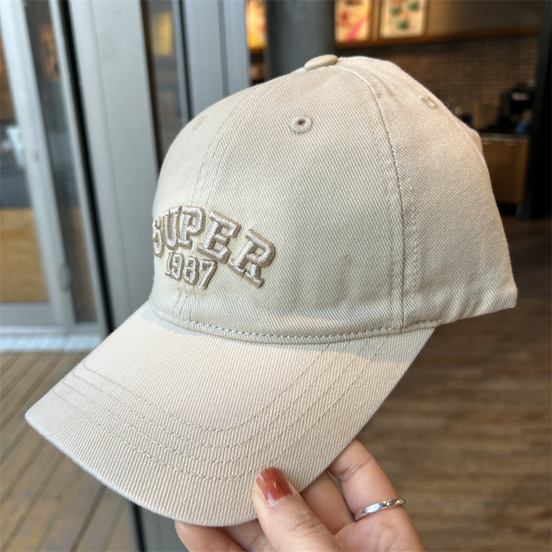 新款帽子字母刺绣女渐变色鸭舌帽潮时尚显脸小棒球帽男软顶帽子