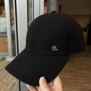 帽子男女秋冬季毛呢棒球帽保暖帽显脸小简约百搭户外护耳鸭舌帽