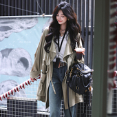 风衣女中长款 宽松休闲工装 大口袋气质慵懒重工外套 法式 AZure秋季