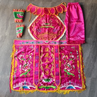 新款热卖莲花三太子服装刺绣善财童子衣服哪吒三太子莲花乩童袍