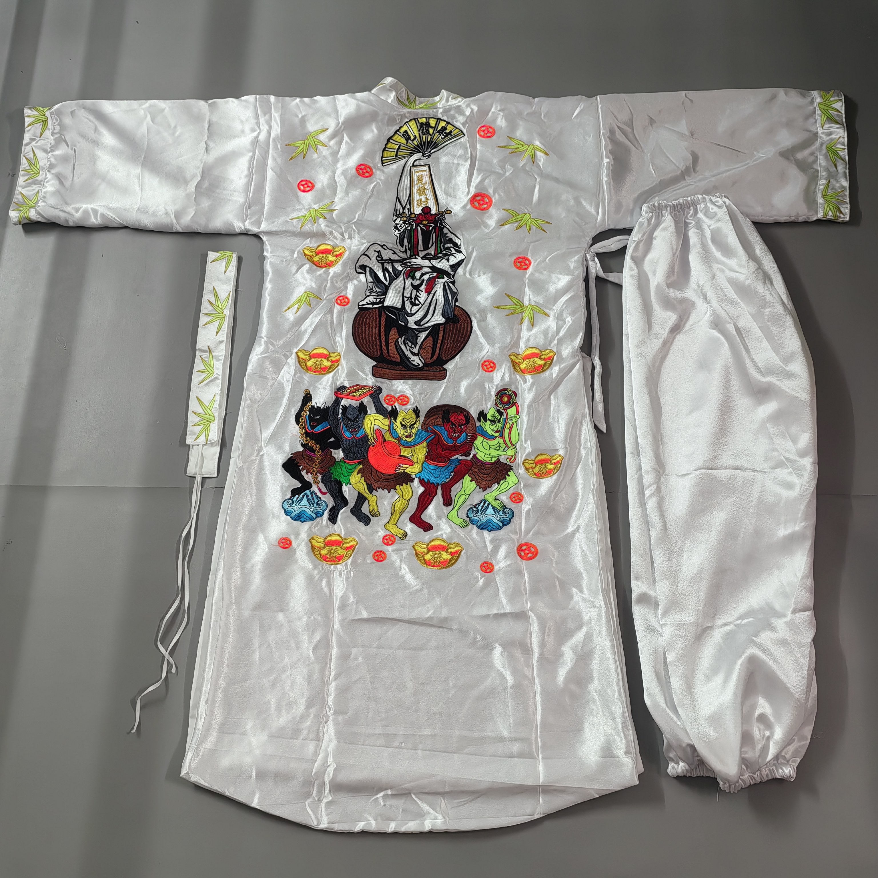 新款热卖大二爷伯袍黑白无常服饰金钱伯衣一见发财大爷二爷乩童袍