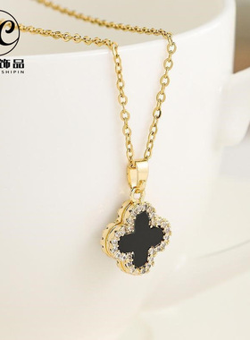 新款双面四叶草项链女百搭高级感