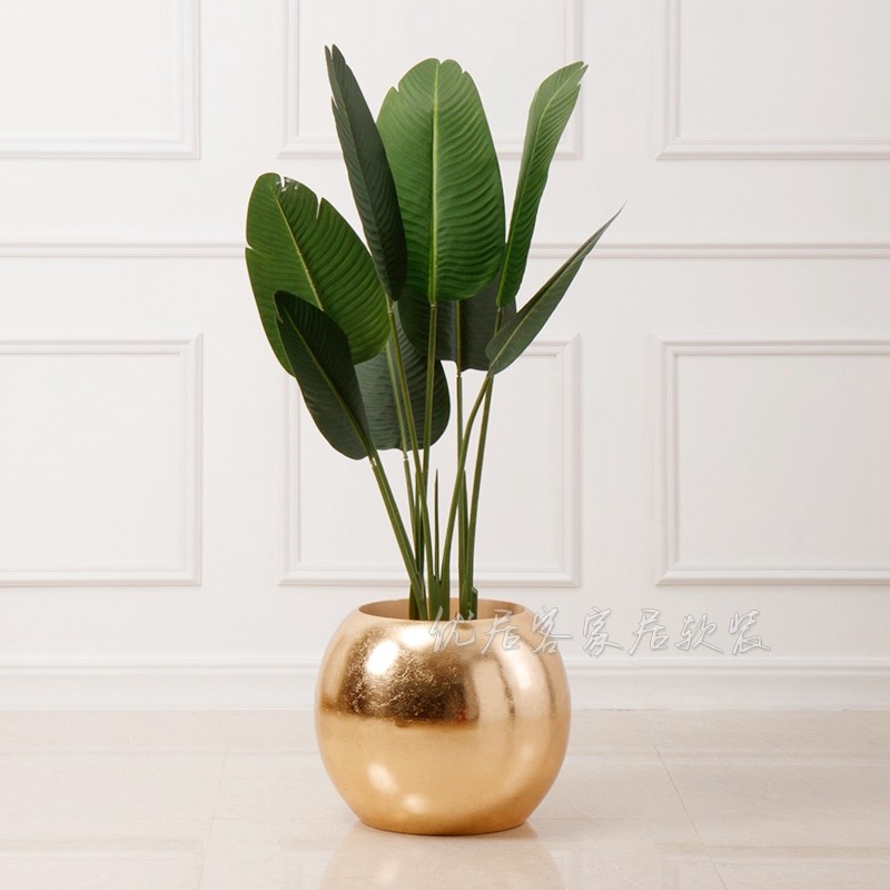 球形插花种植落地大花盆家居装饰商场酒店简约圆形花器园林花盆