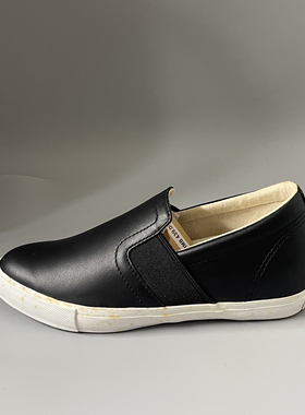 特价清仓不退不换HOZ后街黑色真皮内增高休闲鞋时尚学院风圆头女