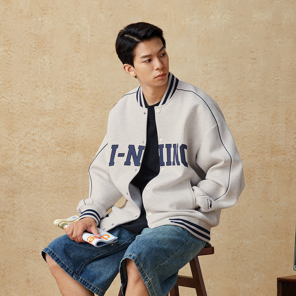 [李宁专场]李宁棒球服男款春季新款情侣美式卫衣宽松夹克开衫外套