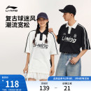 运动短袖 情侣翻领半袖 宽松T恤美式 男士 女2025新款 李宁POLO衫 夏季
