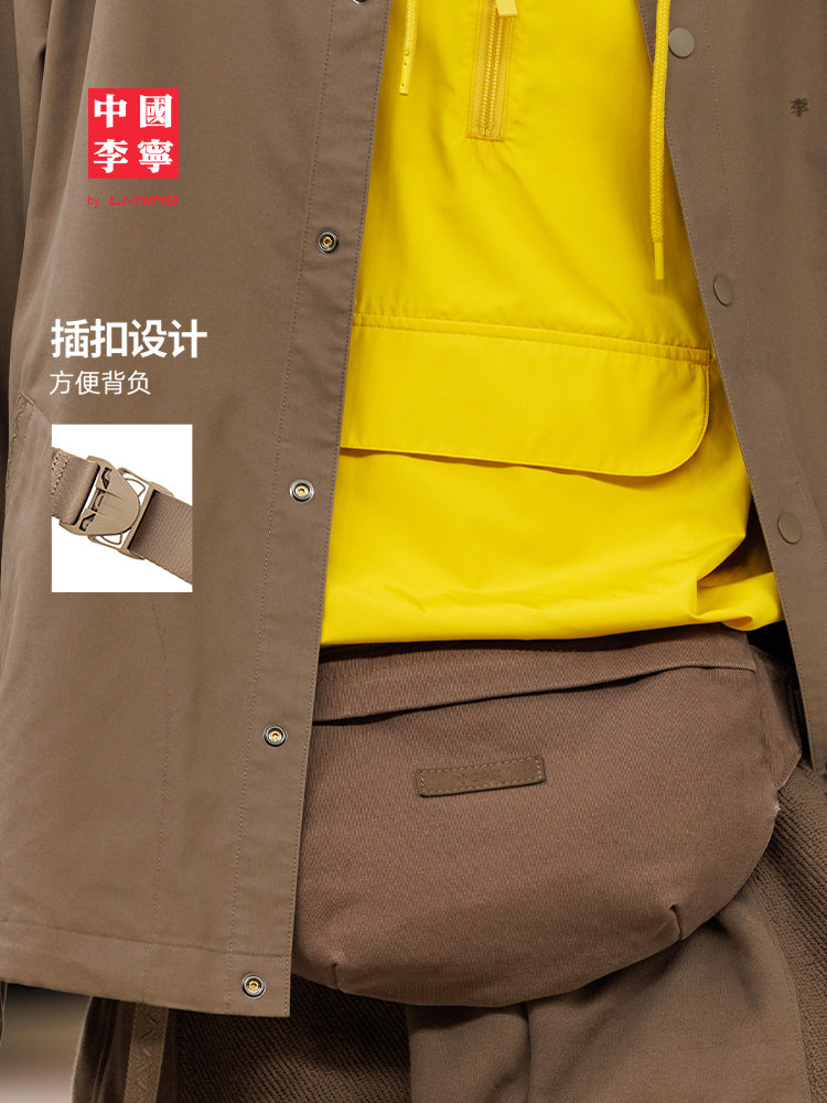 중국 리 닝 바이탈 숄더백 남성과 여성 공식 정통 통근 허리 가방 여행 캐주얼 블랙 스포츠 숄더백