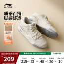 女鞋 加绒中高帮运动鞋 新款 经典 子 增高复古板鞋 李宁月白2MID休闲鞋