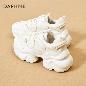 达芙妮白色老爹鞋女款2026新款春秋厚底小个子增高百搭休闲运动鞋