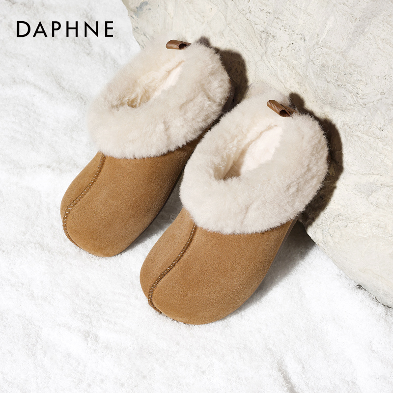 达芙妮女鞋正品！加绒毛毛勃肯鞋