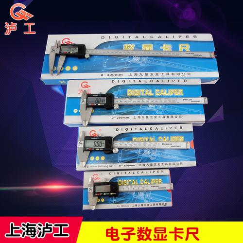 上海泸工电子数显卡尺0-100mm 150mm 200mm 300mm 数字式深度游标