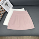 A字白色半裙裙裤 丁妮妮自制粉色短裙高腰半身裙女2025秋季 新款