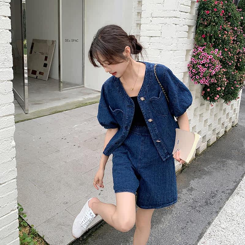 【现货主推】夏新款提花牛仔套装2D079-8521P145控218,女装套装/套裙,浙宝129