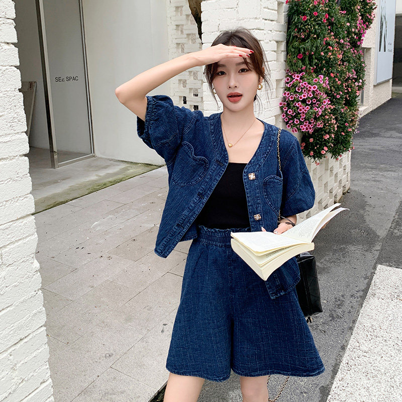 【现货主推】夏新款提花牛仔套装2D079-8521P145控218,女装套装/套裙,浙宝129