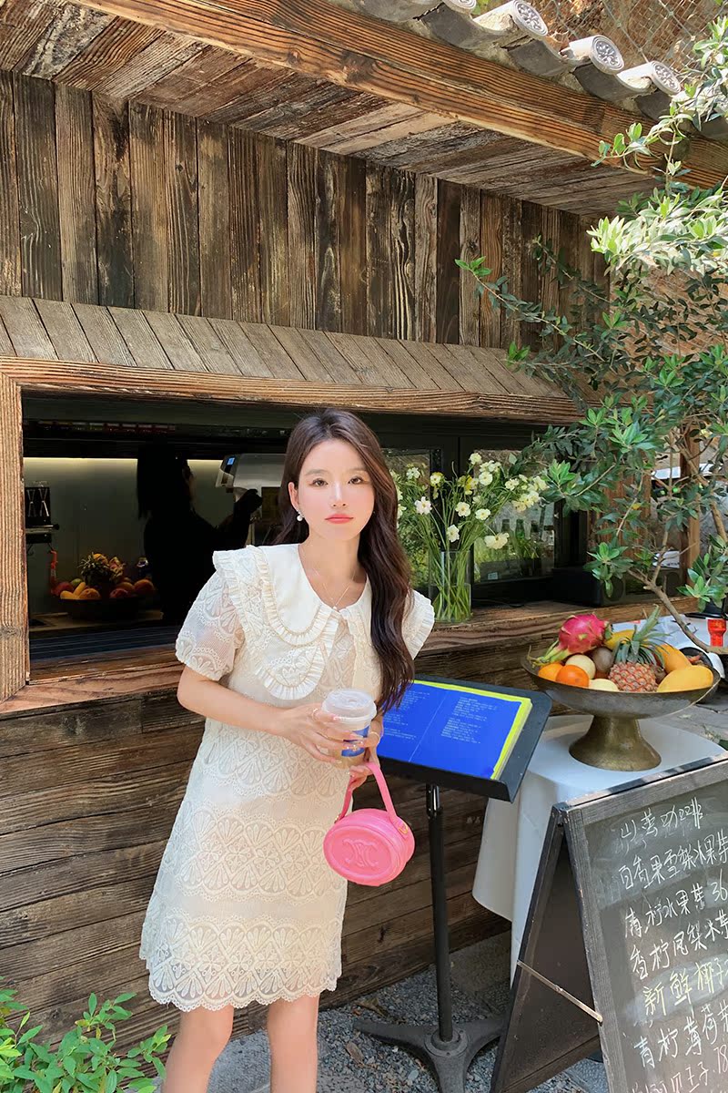 娃娃领气质名媛小众连衣裙女夏2025新款小个子高级韩系甜海边裙子,女装连衣裙,浙宝129