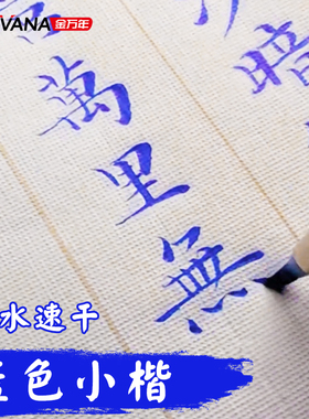 金万年蓝色秀丽笔可加墨防水速干蓝小楷手写书法勾线笔柔绘行楷硬笔练字自带笔锋软头楷书笔写字好看蓝字笔