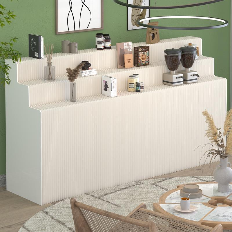 纸长条中岛展台展示台多功能高低展会两层展会置物展架产品陈列架