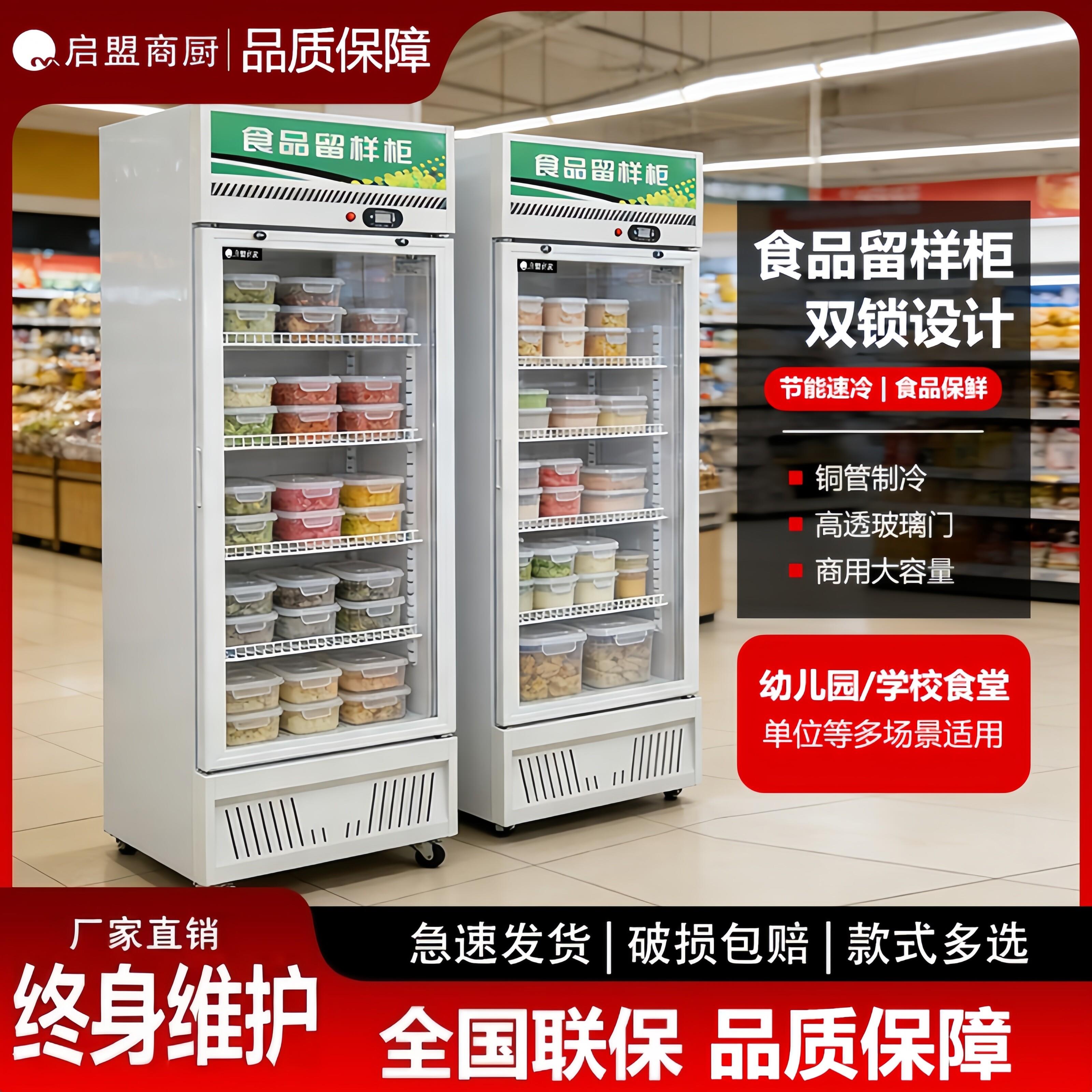 食品留样柜冷藏保鲜幼儿园带锁饭厅食堂单门家用冰箱商用展示柜
