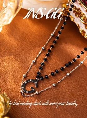 【INS · GG】曜 · 伦敦高街 时尚精致 X353 黑曜石项链·中长