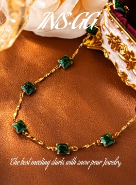 【INS · GG】晶  方绿晶 DCX2652 合成水晶项链·中长