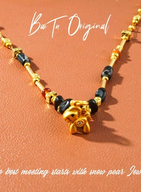 【柏荼】铜合金 轻奢手工 WX0201合成立体氧化锆项链·中长