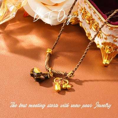 【柏荼】铜合金 轻奢手工 WX0143布艺项链·中长