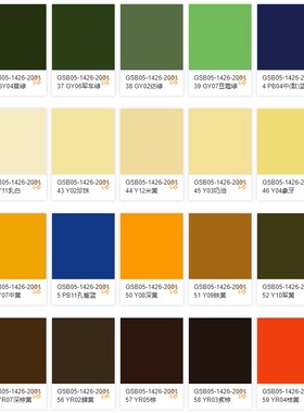 GSB05-1426-2001 G03艳绿Y06淡黄Y07中黄Y08深黄YR04桔黄色手喷漆