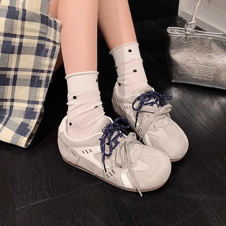 新款网面鞋女小白鞋2025夏季新款厚底增高板鞋休闲鞋女学生运动鞋