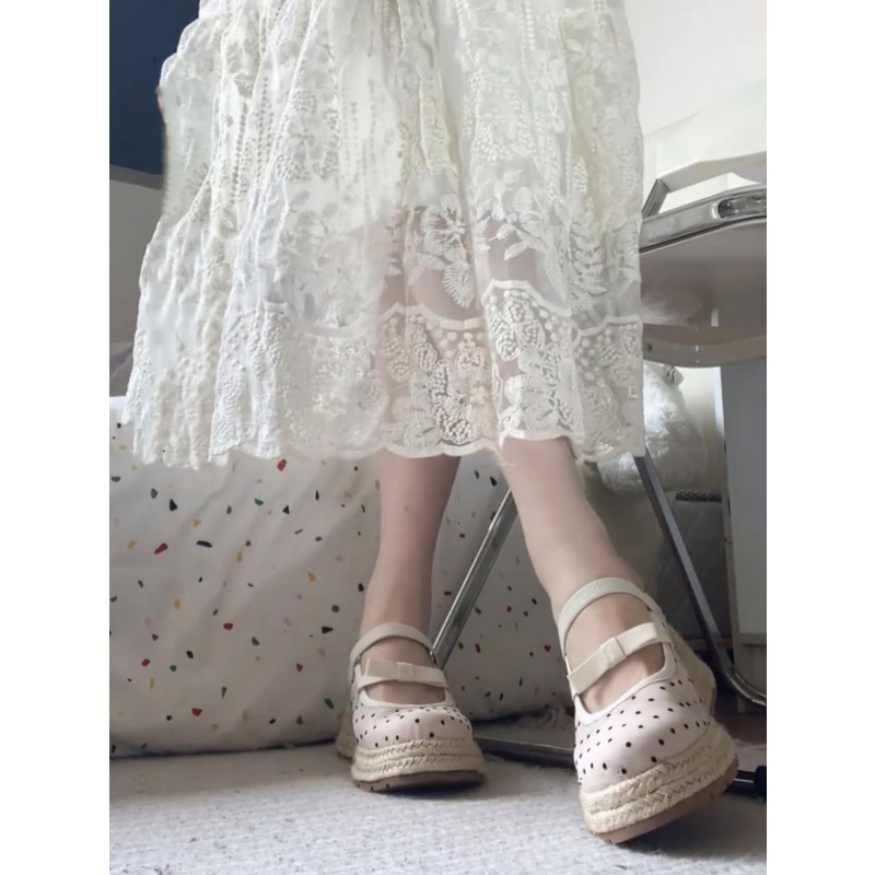 路丝同款~厚底坡跟凉鞋女款夏季外穿绝美包头增高凉拖鞋
