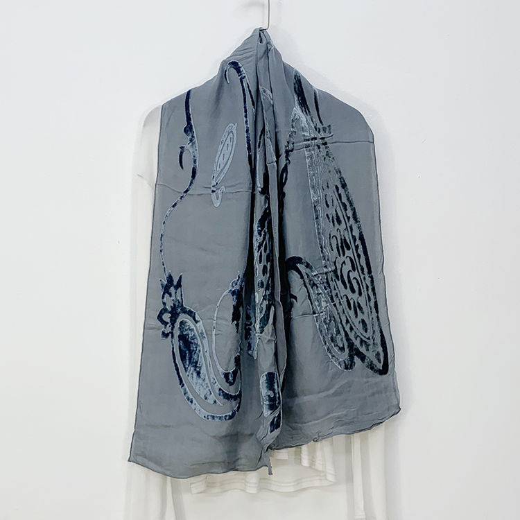 多色入 外贸单瑕疵处理真丝丝绒提花围巾 桑蚕丝披肩丝巾女秋冬季