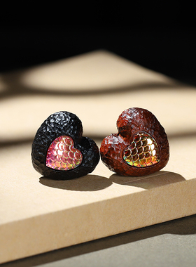 沉香木镶嵌爱心diy手串项链配件