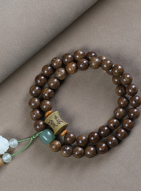 金丝檀民族风竹节配饰佛珠手串