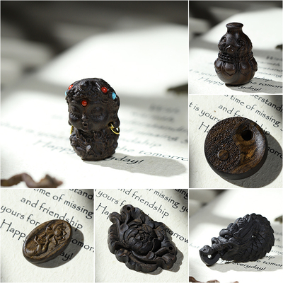 沉香木雕刻diy配饰手链吊坠饰品