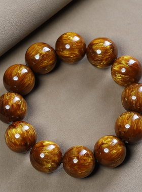 金丝海柳黑珊瑚佛珠文玩手链