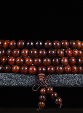 老挝红酸枝实木佛珠手串手链念珠