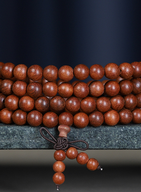 缅甸黄花梨佛珠手串多圈念珠手链