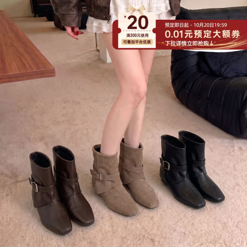 秋上新短靴女款2026新款秋季百搭