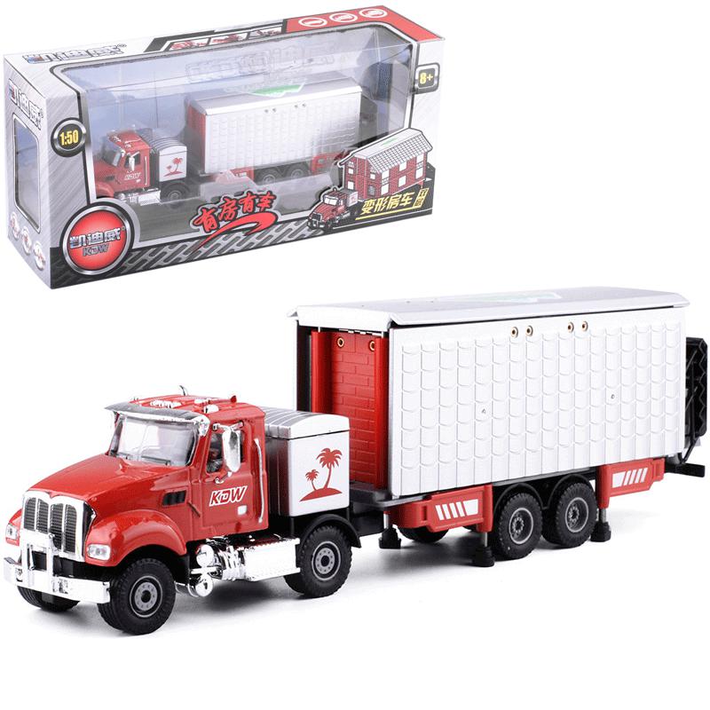 新款 【盒装】1:50双层房车模型玩具 新品合金工程车