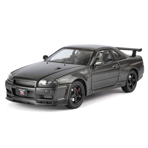 新款 量大从优金丽方盒装GTR仿真1/24儿童声光合金玩具车