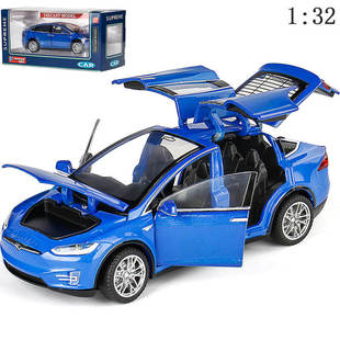 新款 [盒装]宝思仑1:32 model X升级款飞翼门声光仿真汽车模型6开