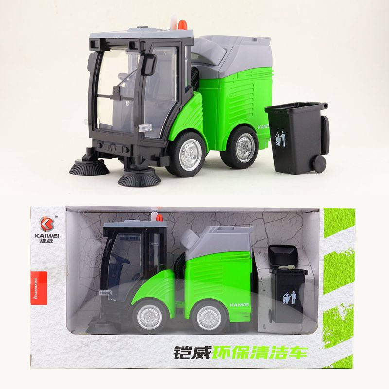 新款 铠威美生合金城市清洁车垃圾车工程车玩具模型声光盒装