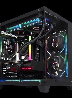 鑫谷U502黑色海景房机箱玻璃侧透/支持5070显卡/游戏电脑主机箱