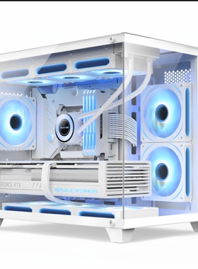 航嘉S960全景版白色机箱台式机海景房360水冷风冷侧透无立柱