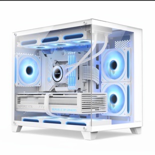 航嘉S960全景版白色机箱台式机海景房360水冷风冷侧透无立柱