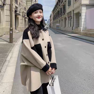 大衣女中长款2025新款大码宽松蝙蝠衫秋冬斗篷衣毛呢外套